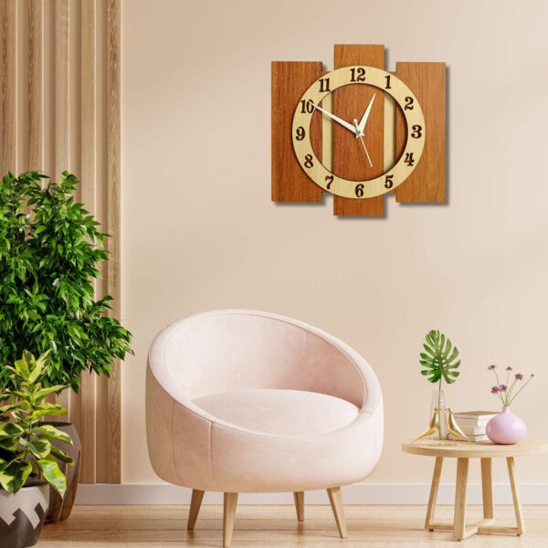 Wooden Silent Non-Ticking Wall Clock for Home Stylish Latest Designer Wall Clock for Home Living Room Bedroom Office Hall